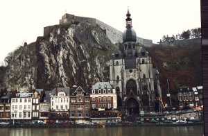 Dinant sits strategically on the Meuse River in Belgium.