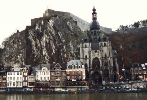 Dinant sits strategically on the Meuse River in Belgium.