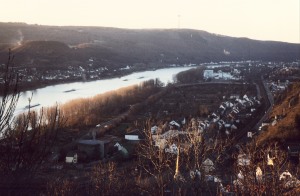 A view over the Rhine River and its settlements.