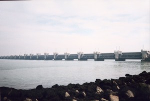 Oosterscheldekering, the largest of 13 Delta Works' dams and barriers.