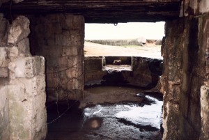 Inside a German bunker above Omaha Beach.