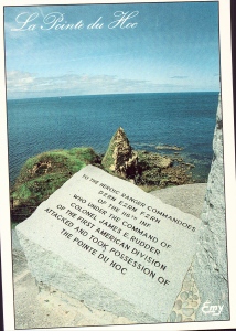 Monument at Pointe du Hoc to the American 2nd Ranger Battalion.