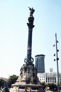 The Christopher Columbia monument in Barcelona.