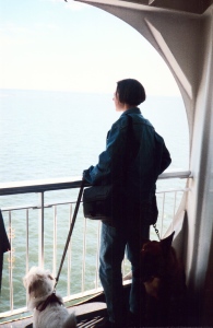 A ferry goes from the mainland across to the Wadden Islands.